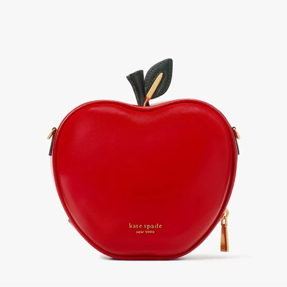 Kate Spade NWT Big Apple Embellished 3d Crossbody Red Beaded Novelty Apple Purse - Picture 17 of 17